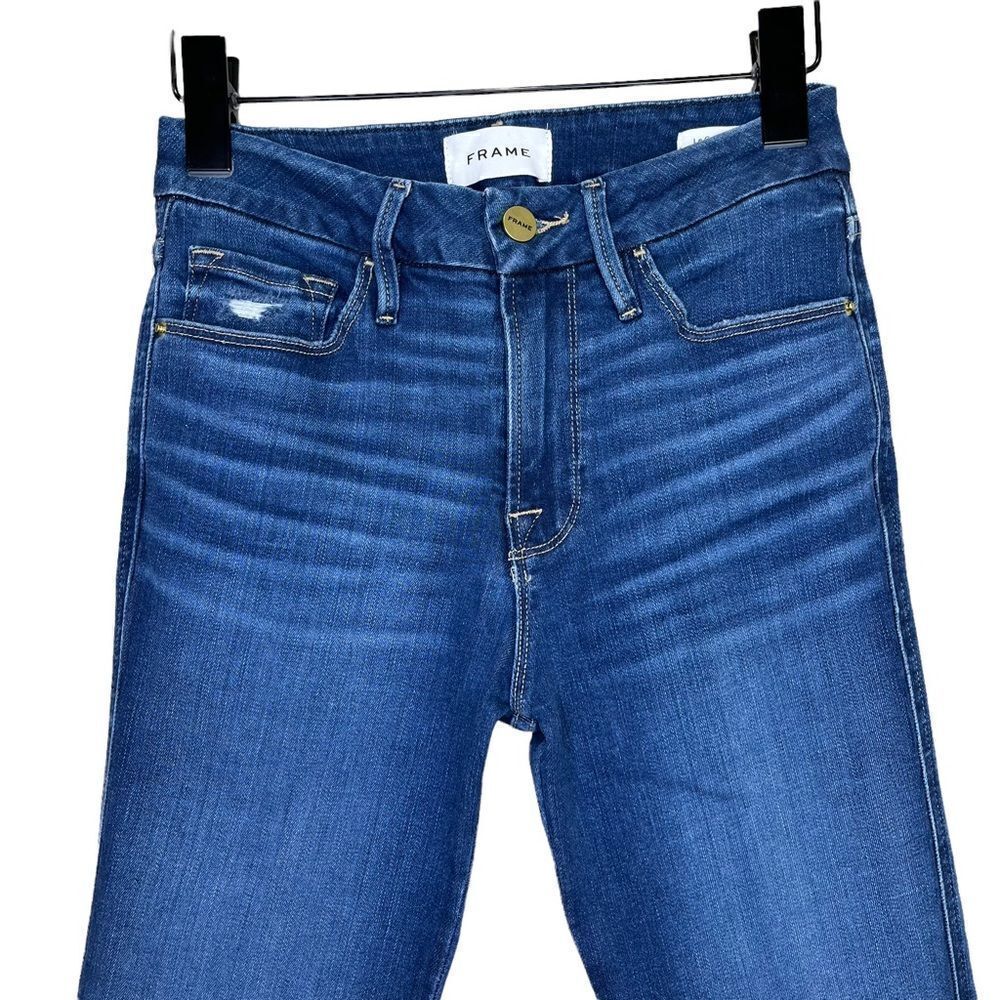 Frame Le Crop Mini Boot in Decades Blue Rips Size 26 - Picture 5 of 16